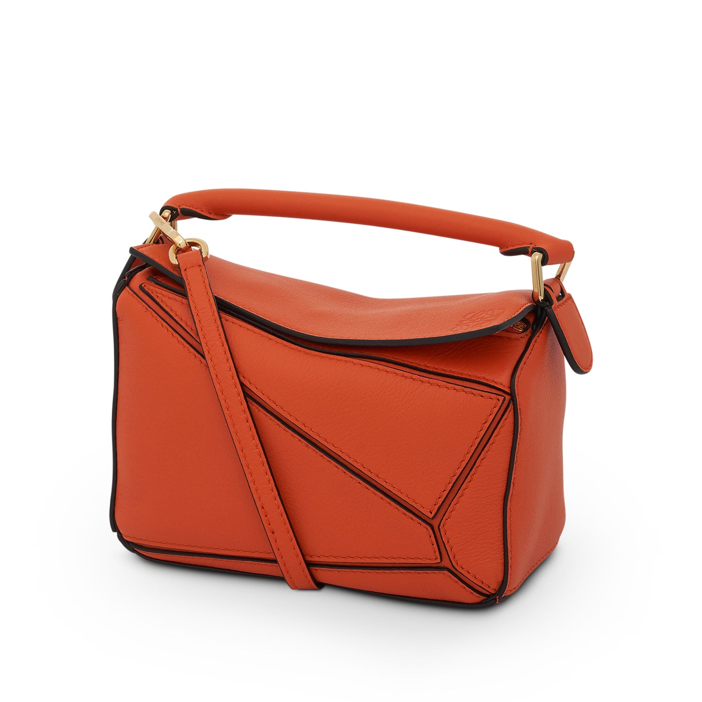 Mini Puzzle Bag in Classic Calfskin in Orange