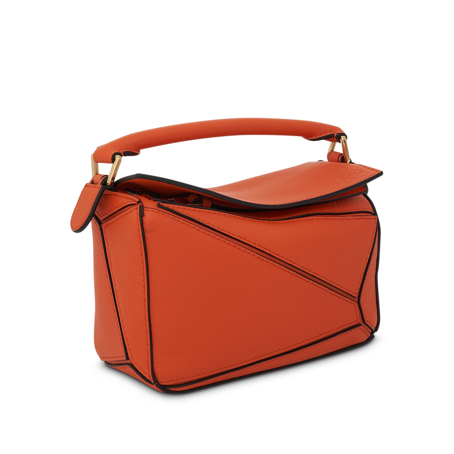 Mini Puzzle Bag in Classic Calfskin in Orange