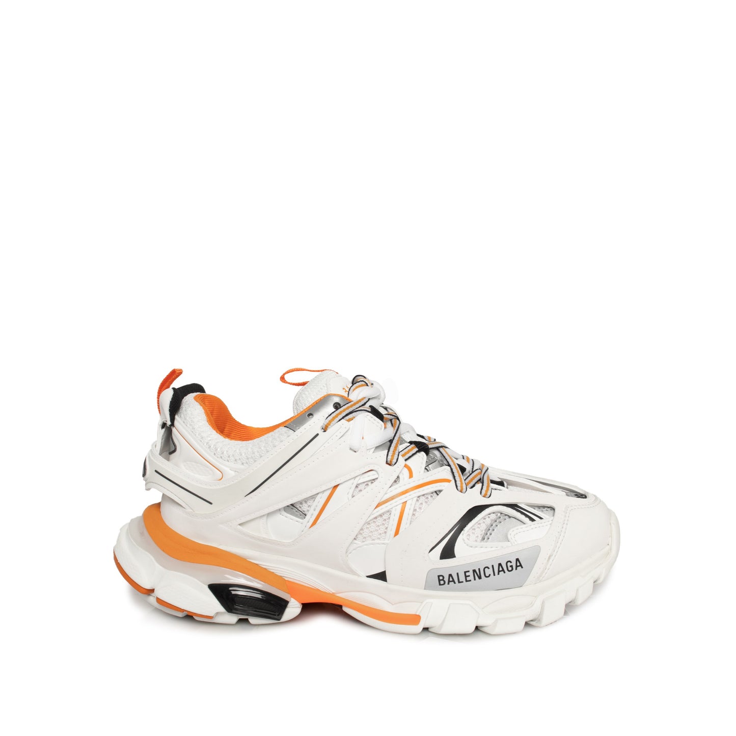 Track Sneaker in White/Orange