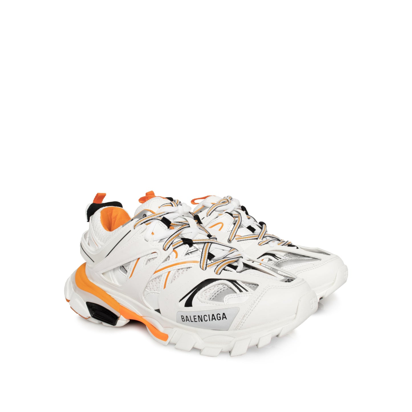 Track Sneakers in White/Orange