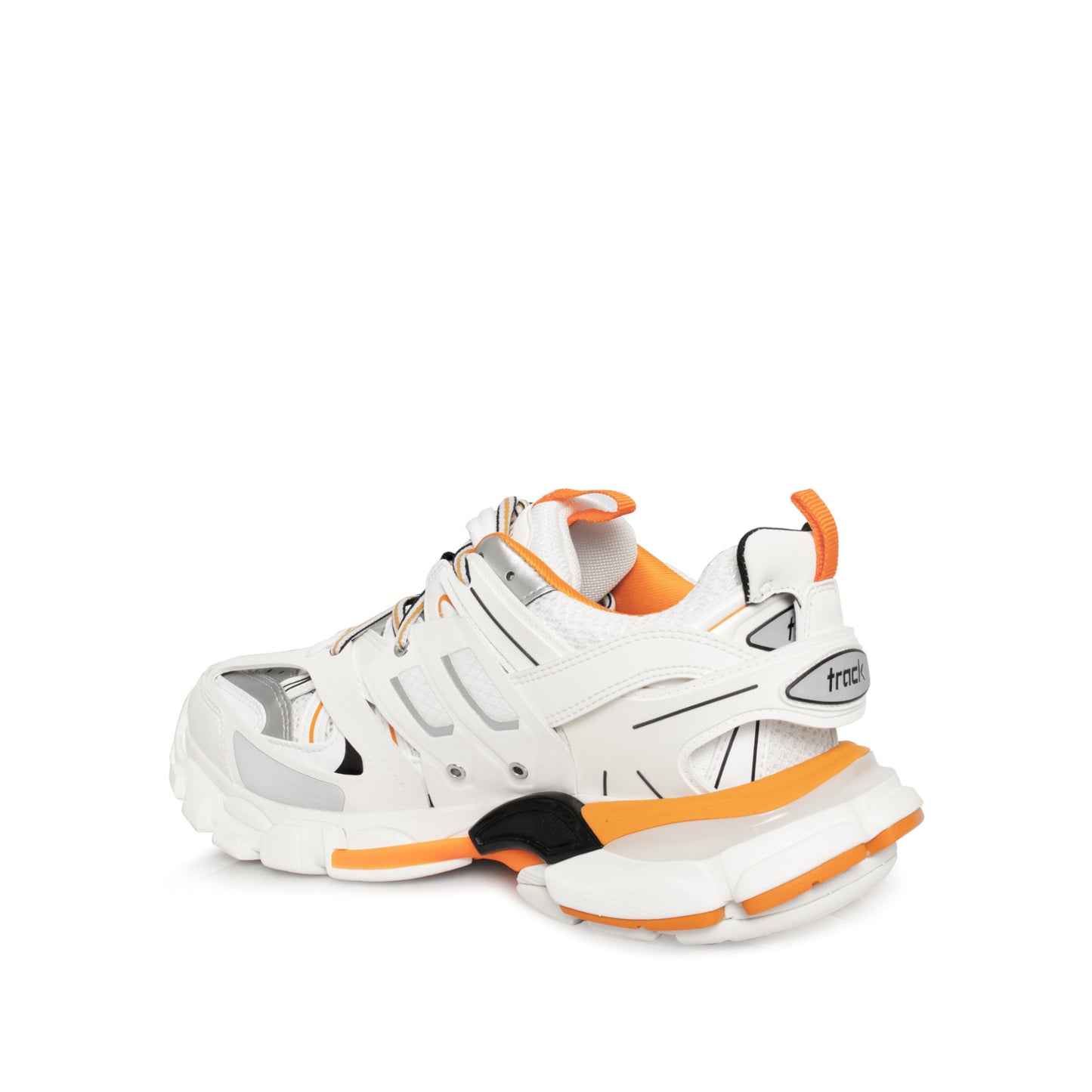 Track Sneakers in White/Orange