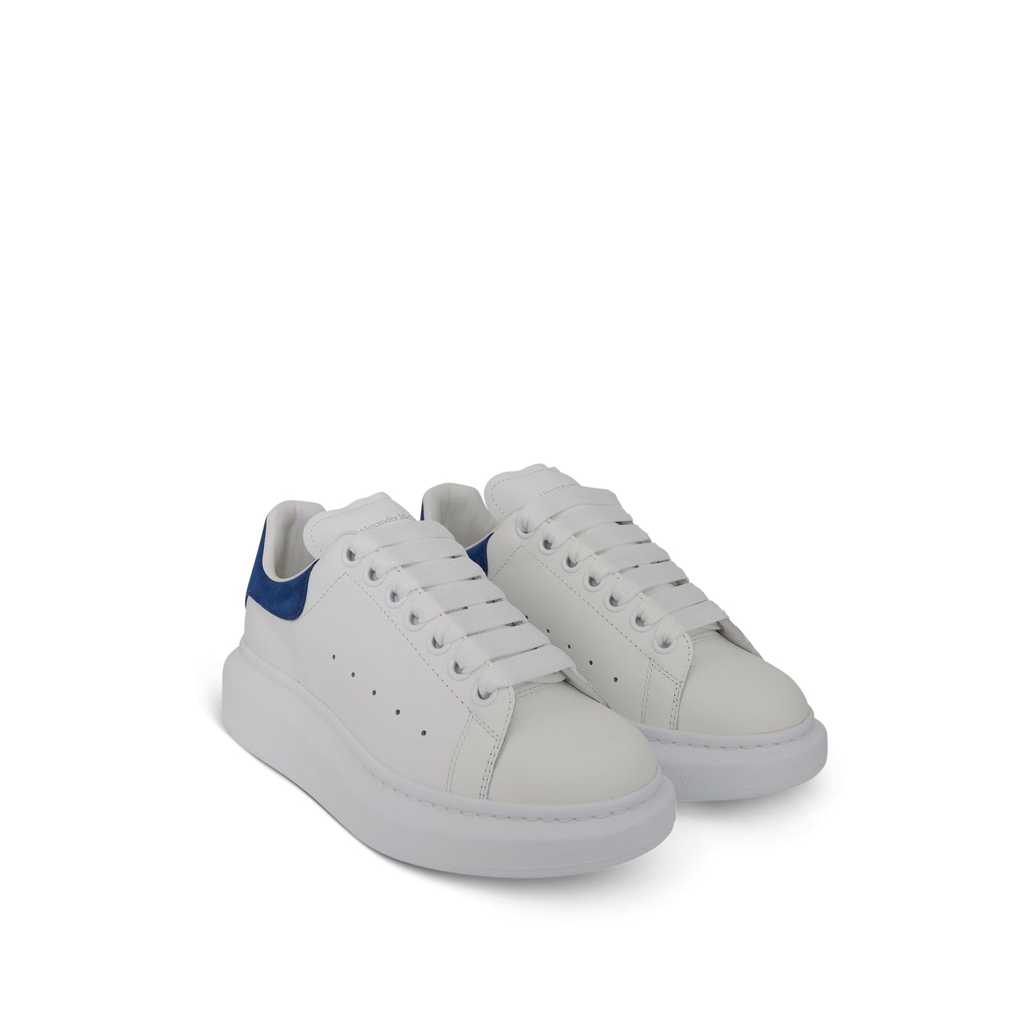 Larry Oversized Heel Sneaker in White/Paris Blue