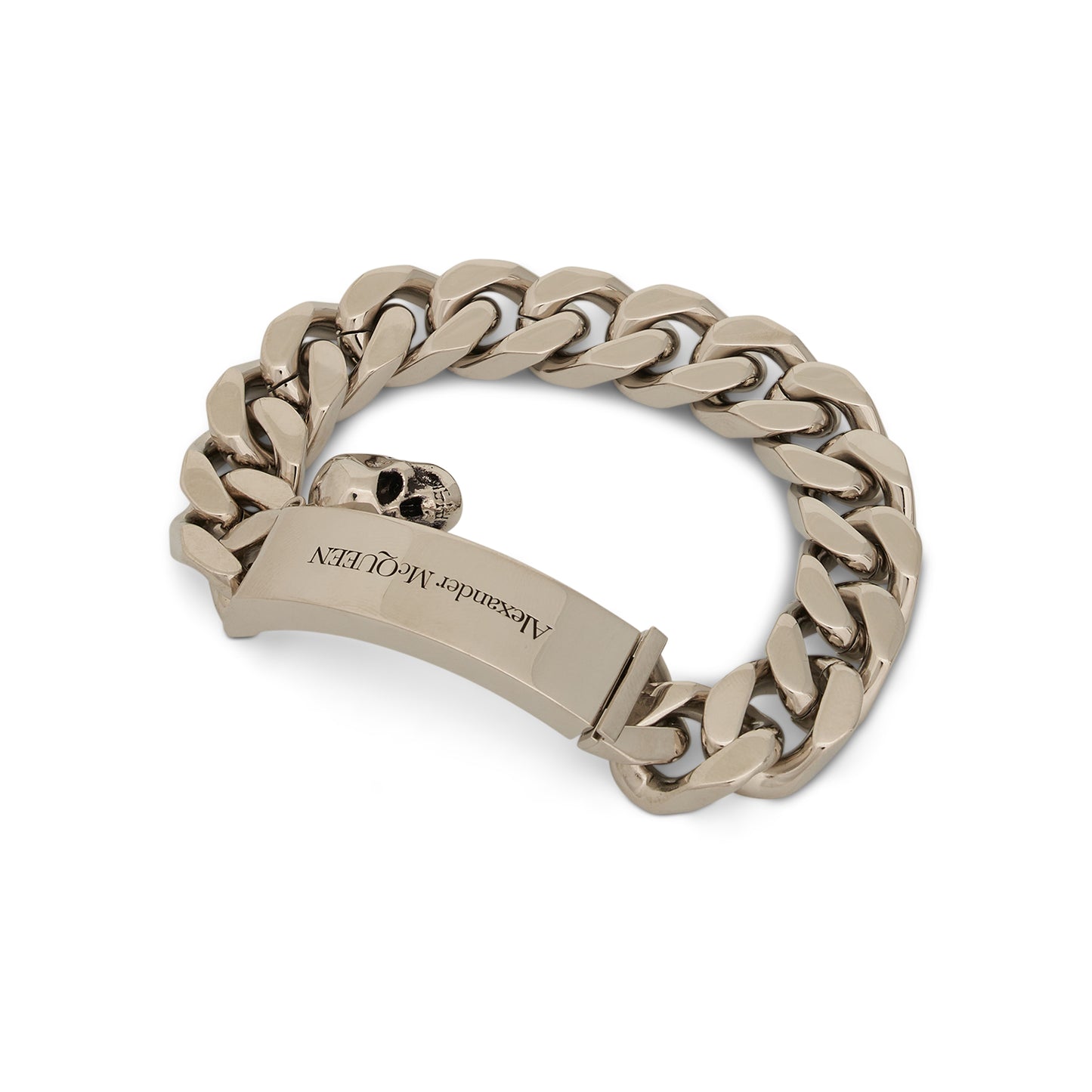 Plated Logo Chain Bracelet in Silver