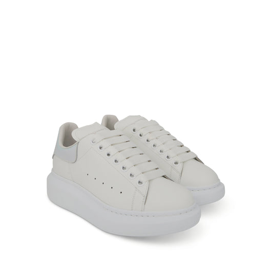 Larry Oversized Heel Sneaker in White/Shock Pink