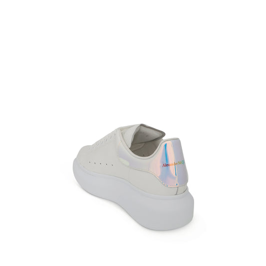 Larry Oversized Heel Sneaker in White/Shock Pink