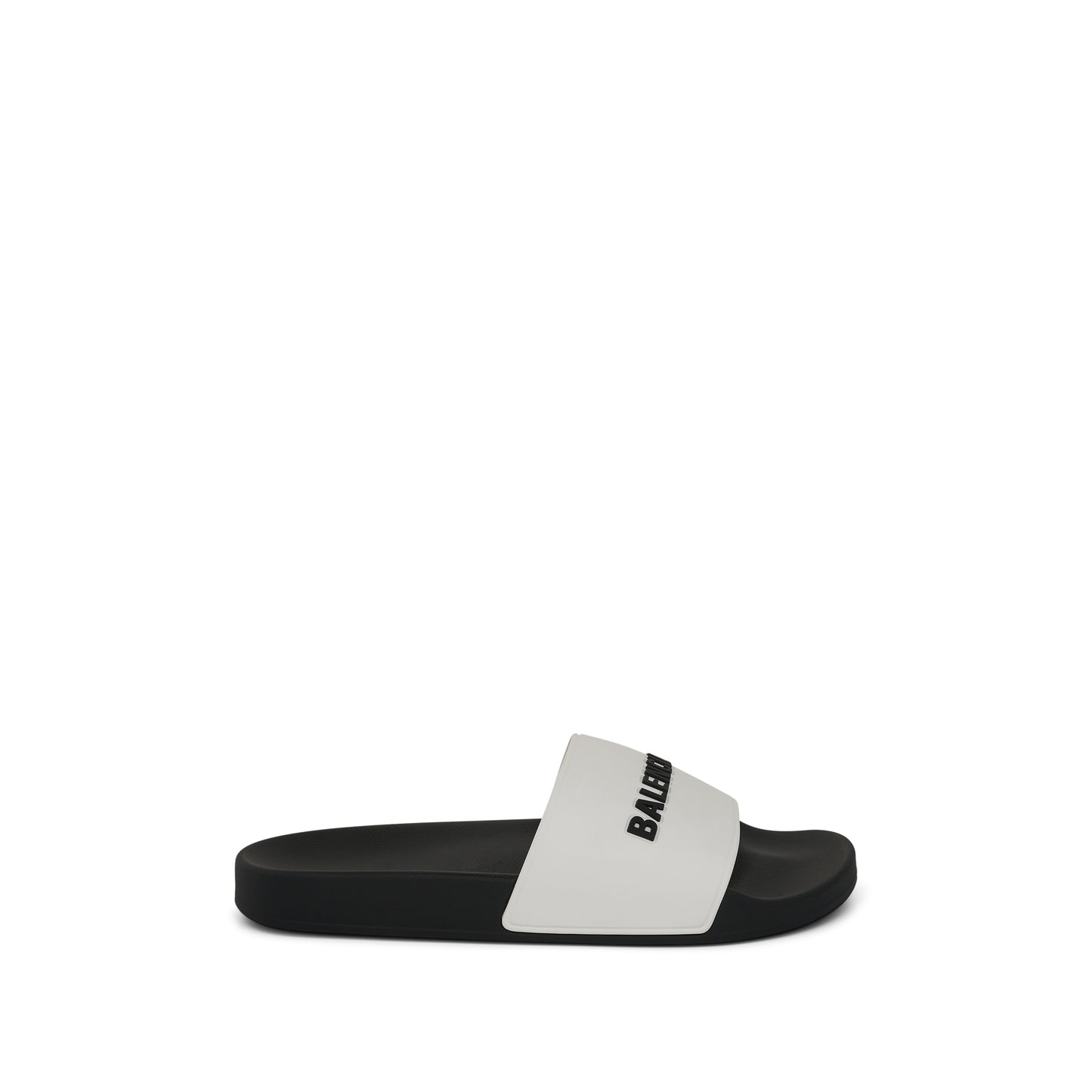 Logo Pool Slide Sandal in White/Black