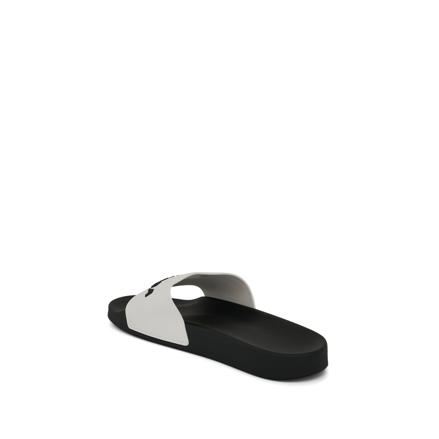 Logo Pool Slide Sandal in White/Black