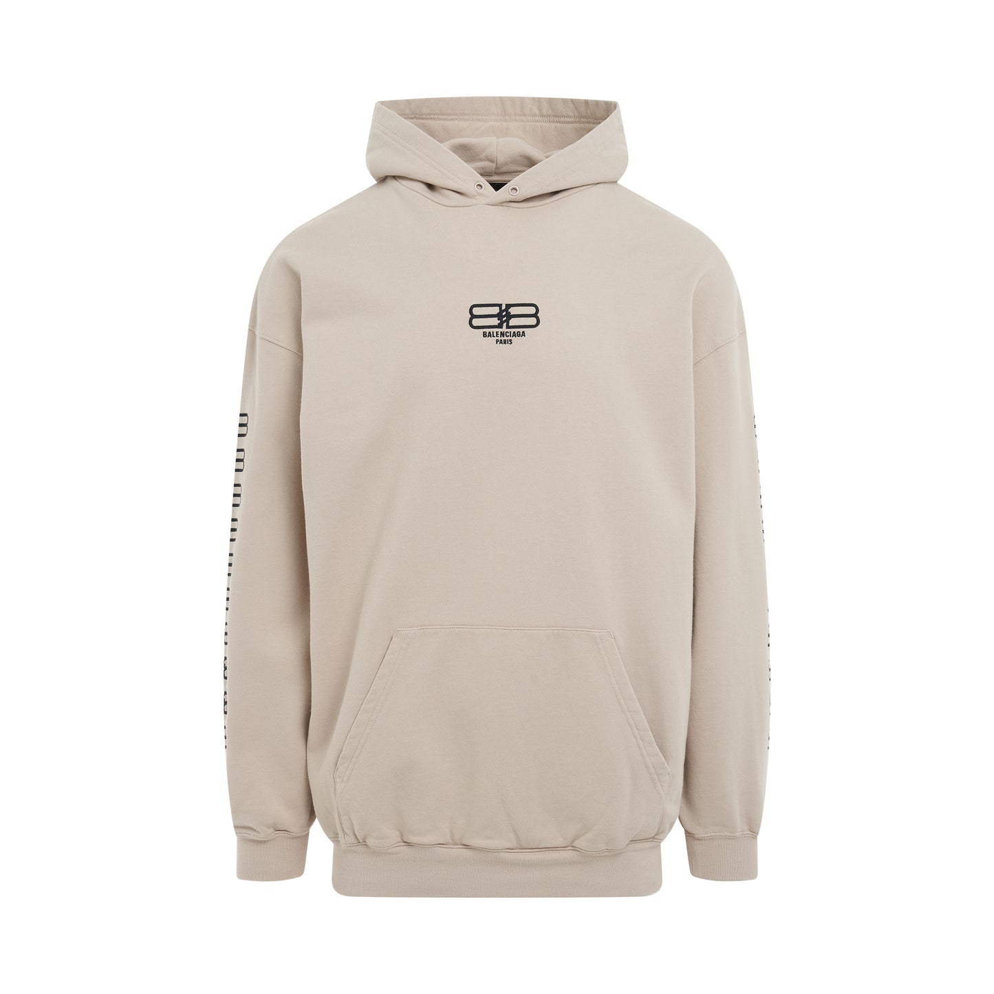 BB Paris Icon Embroidered Medium Fit Hoodie in Beige/Black