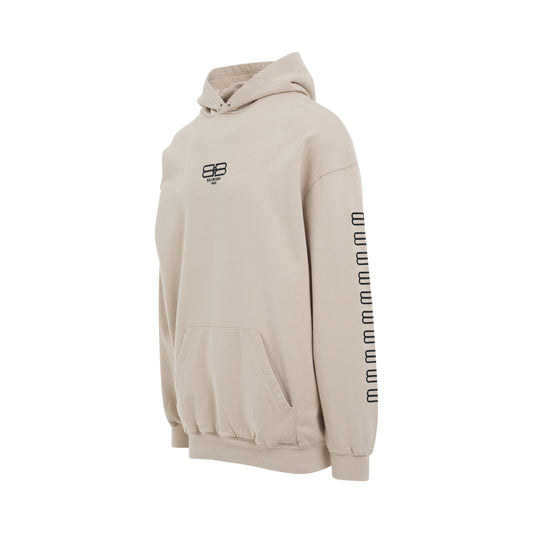 BB Paris Icon Embroidered Medium Fit Hoodie in Beige/Black