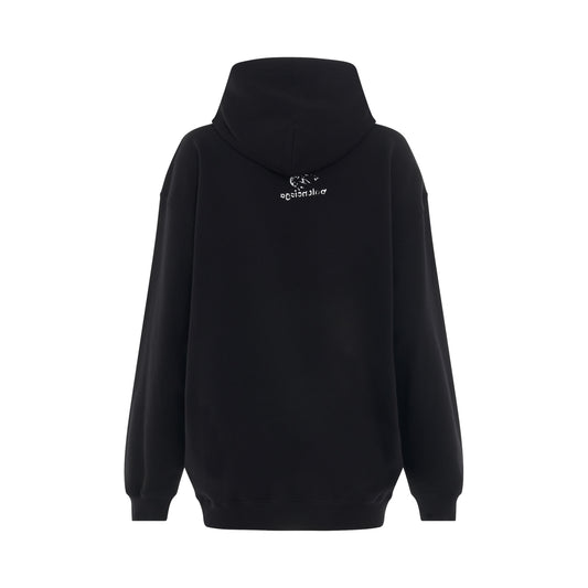 Medium Fit Hoodie in Black/White