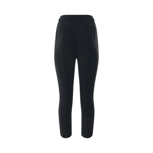 High Waisted Cigarette Trousers in Black