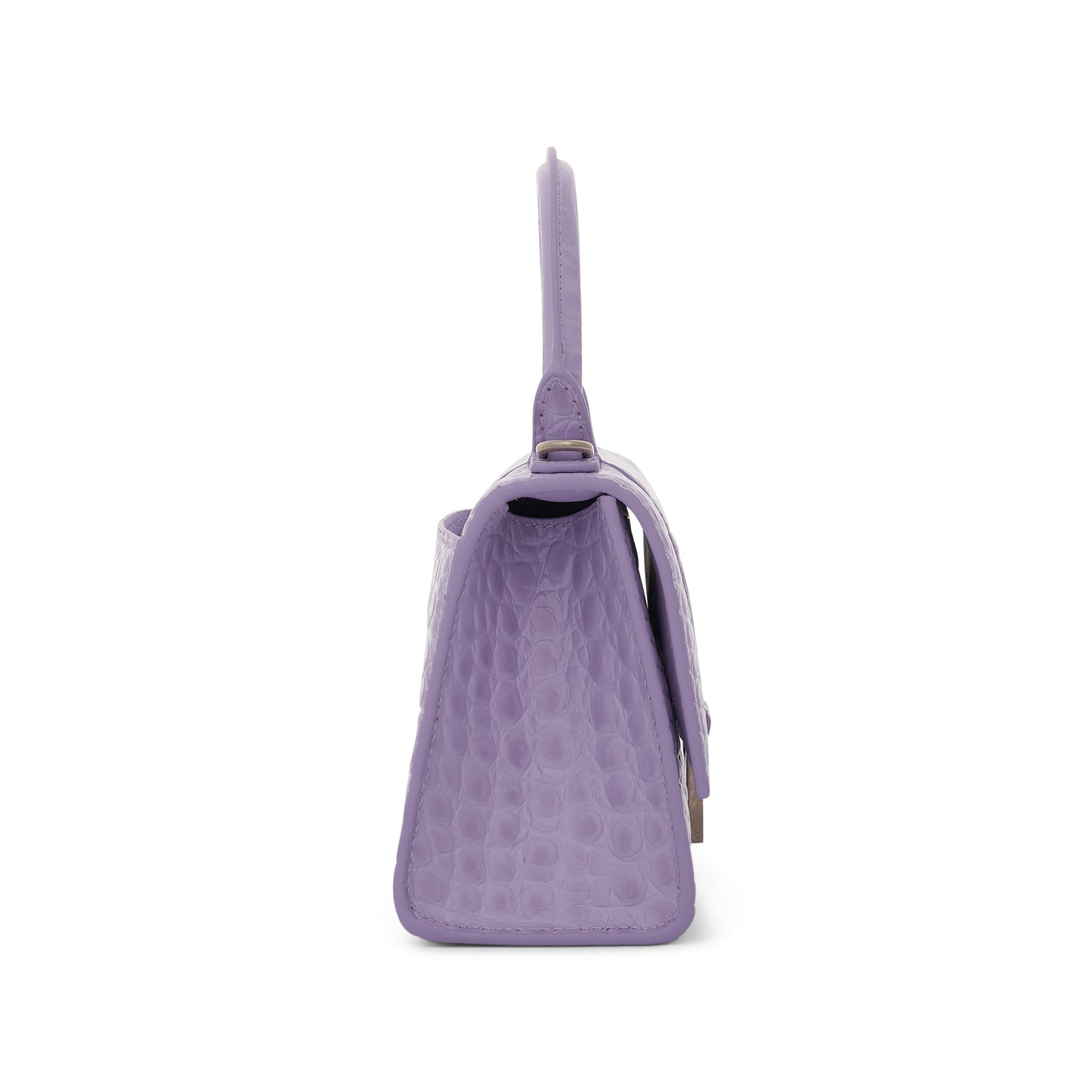 Hourglass Xs Shiny Croco Bag in Lilac