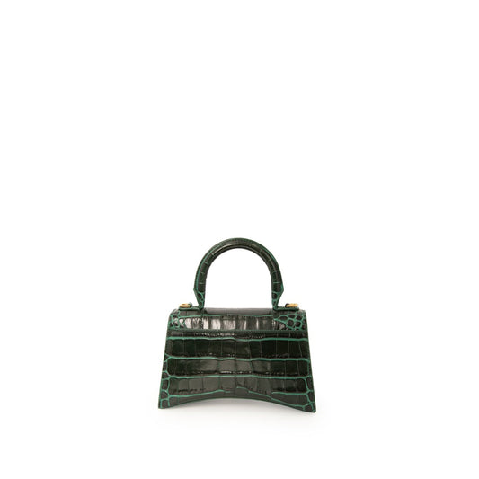 Hourglass XS Croco Embossed Bag in Forest Green