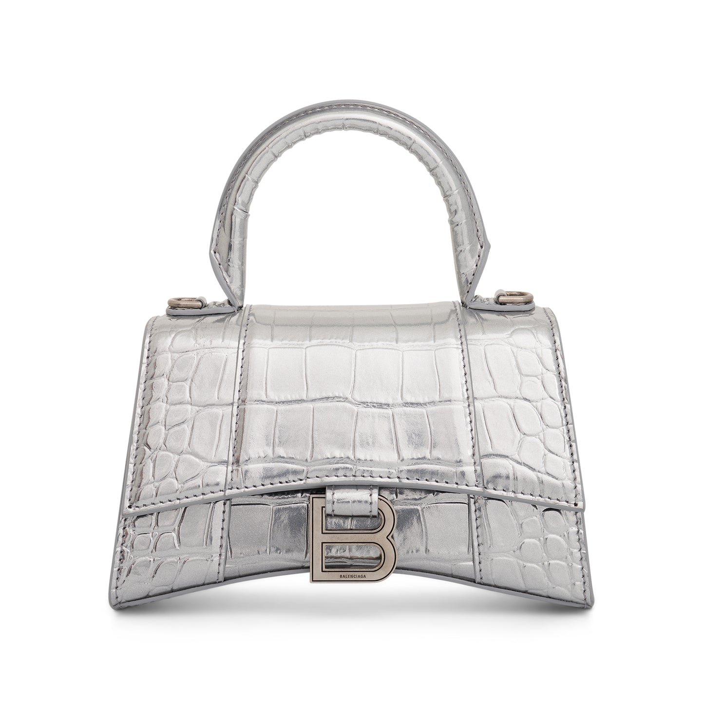Hourglass XS Top Handle Bag Silver  Balenciaga hourglass Balenciaga bag  Silver