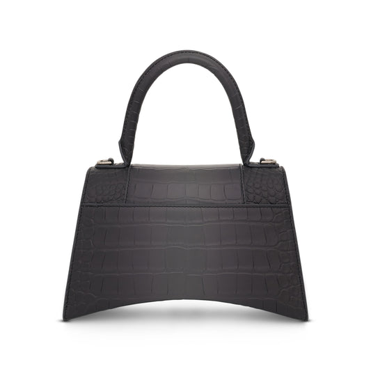 Hourglass Small Degrade Shiny Croco Bag in Dark Grey