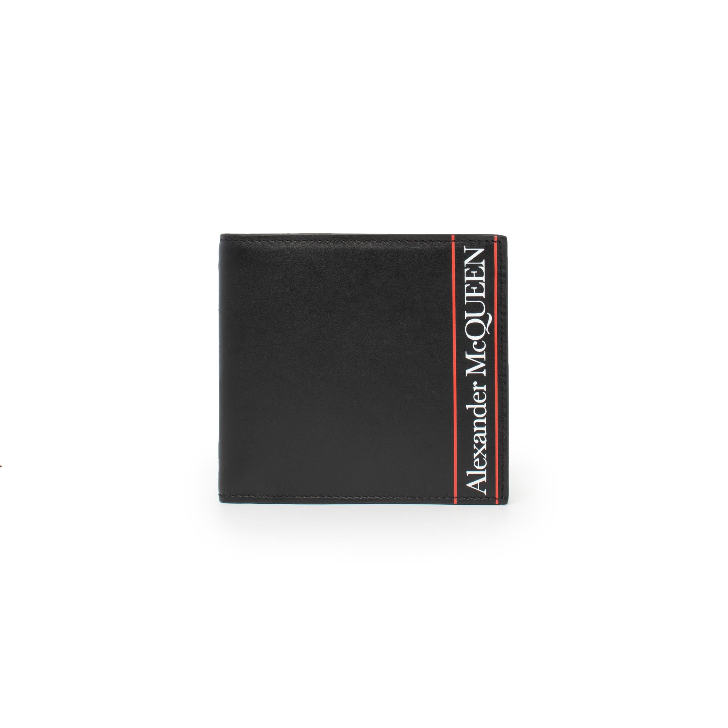 ALEXANDER MCQUEEN Bi Fold Wallet With Brand Logo in Black Front from MARAIS