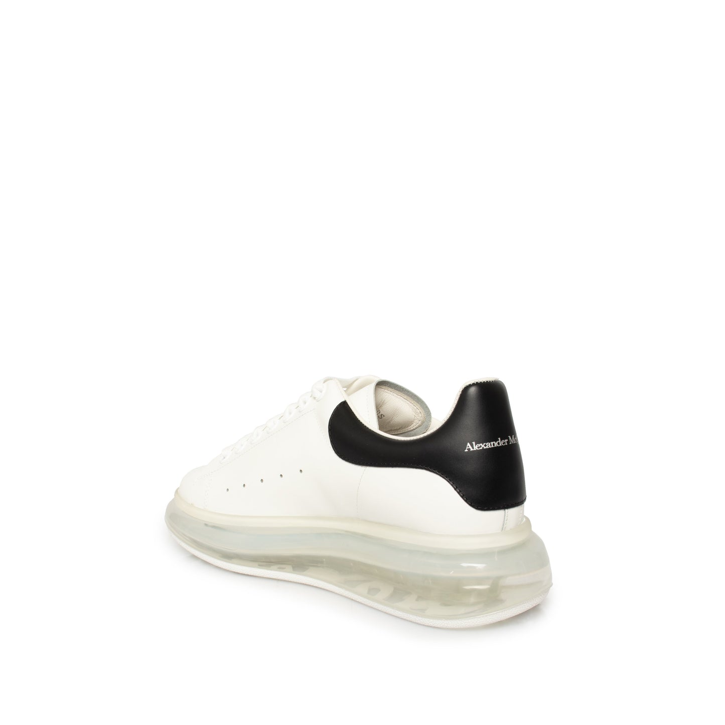Larry Transparent Sole Sneaker in White/Black