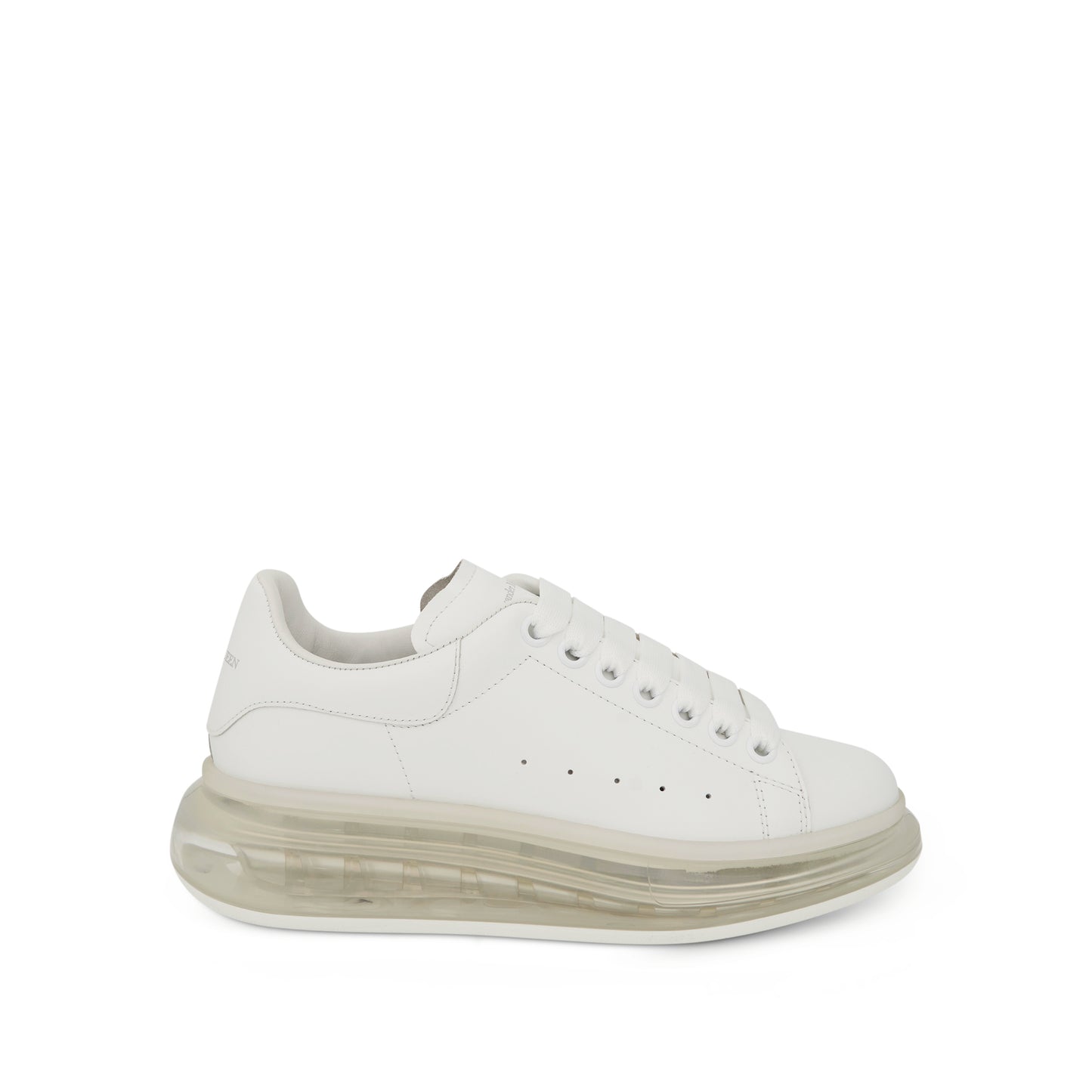 Larry Transparent Sole Sneakers in White/White