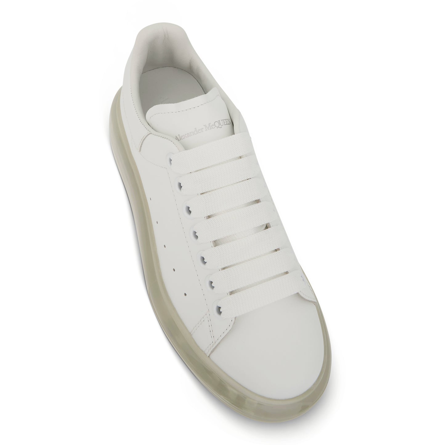 Larry Transparent Sole Sneakers in White/White