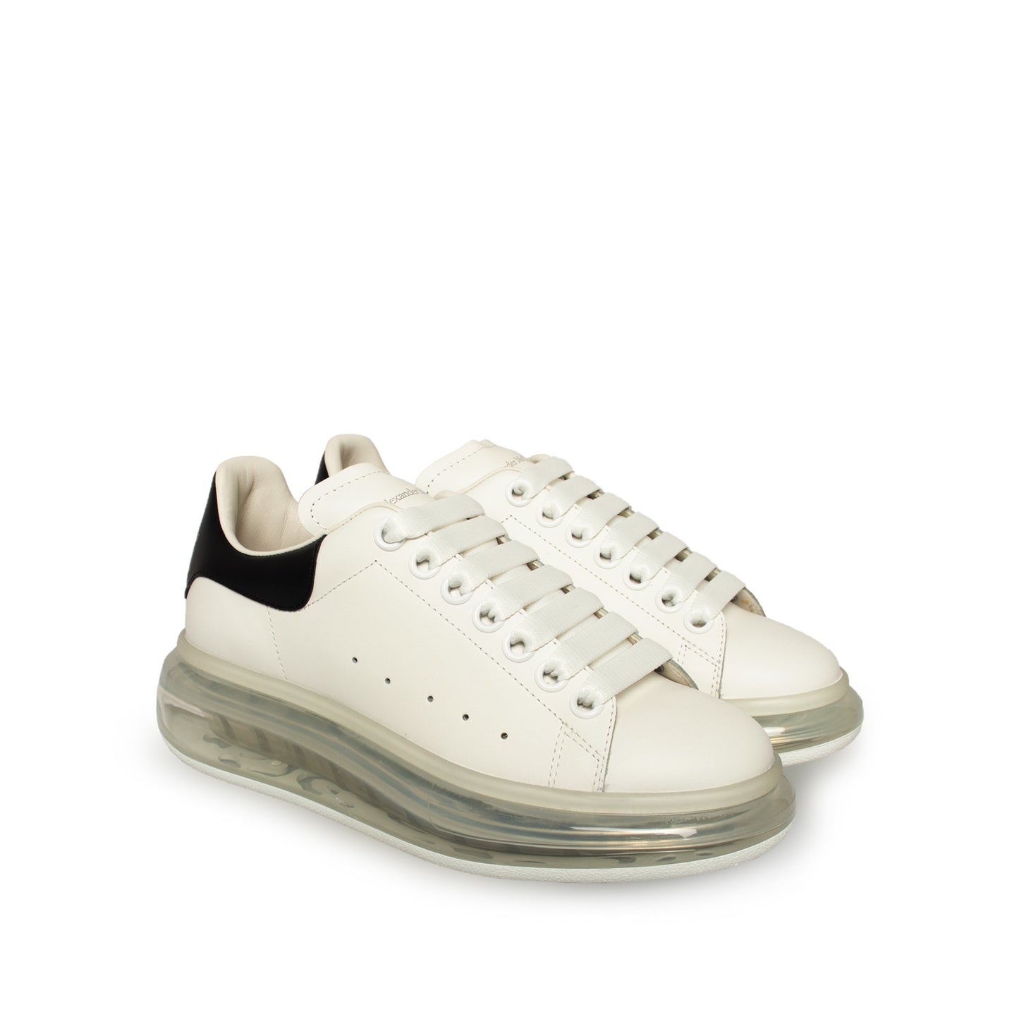 Larry Transparent Sole Sneakers in White/Black
