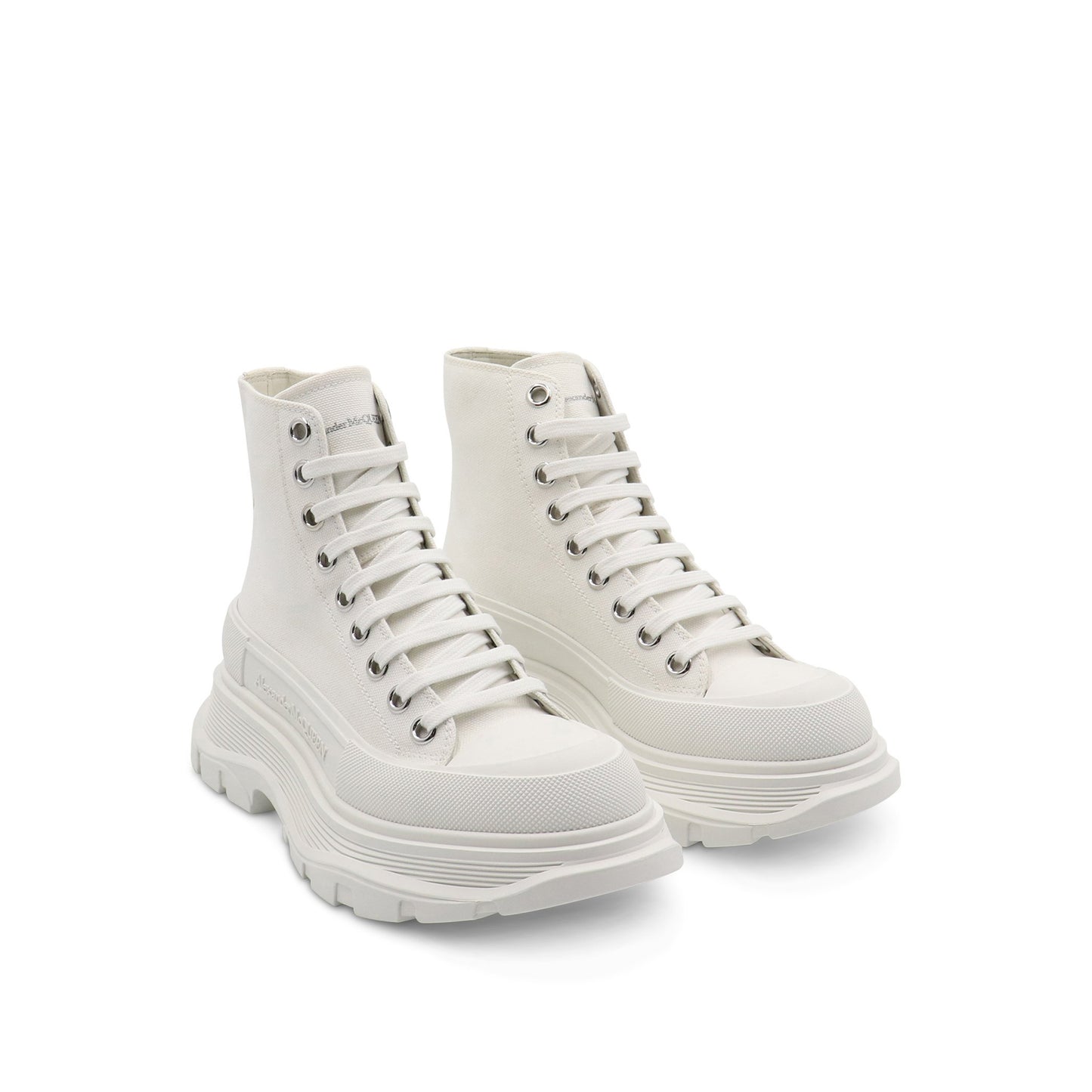 Tread Slick Canvas Lace-Up Boots in White