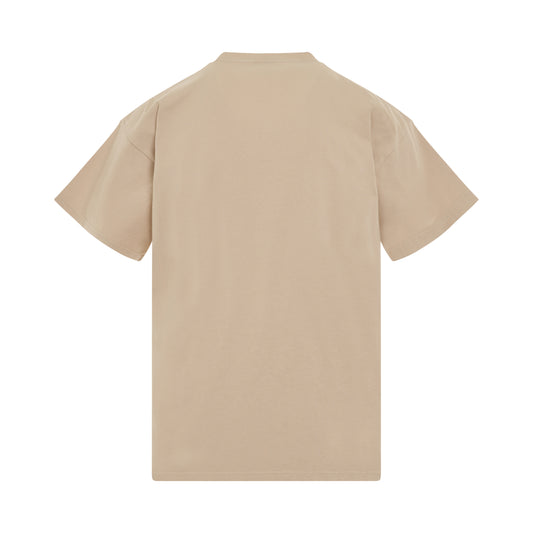 Logo Printed Crewneck T-shirt in Beige/Black