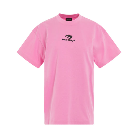 Hand Drawn 3B Medium Fit T-Shirt in Pink/Black