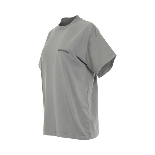 BB Corp Stonewash Medium Fit T-Shirt in Grey/Dark Grey