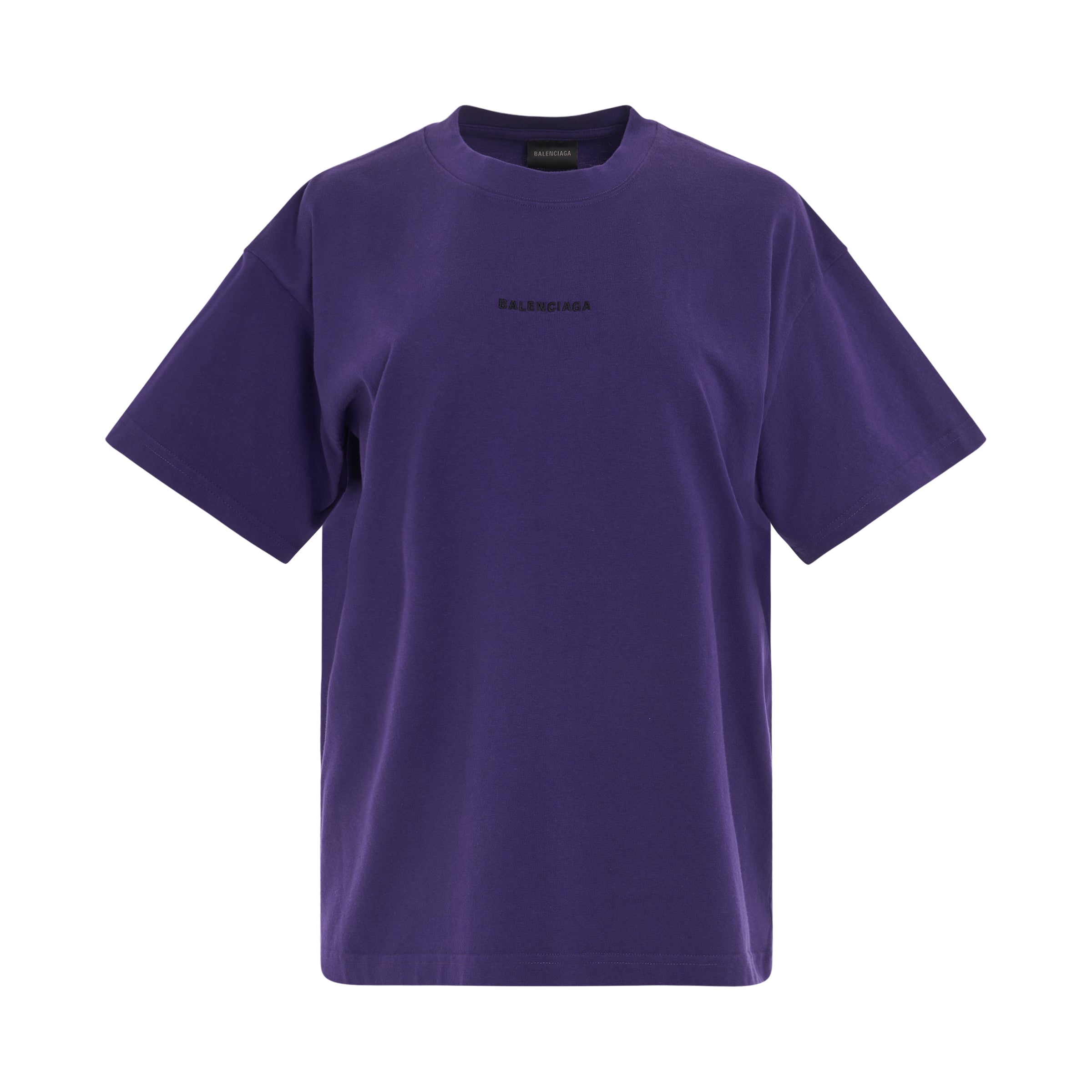 New Back Logo Medium Fit T-Shirt in Deep Purple/Black