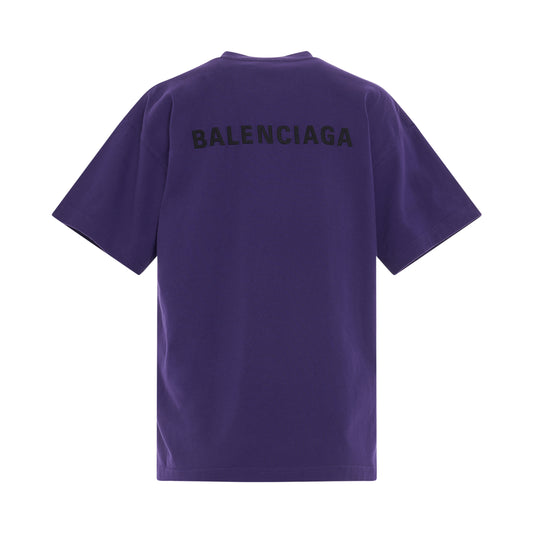 New Back Logo Medium Fit T-Shirt in Deep Purple/Black