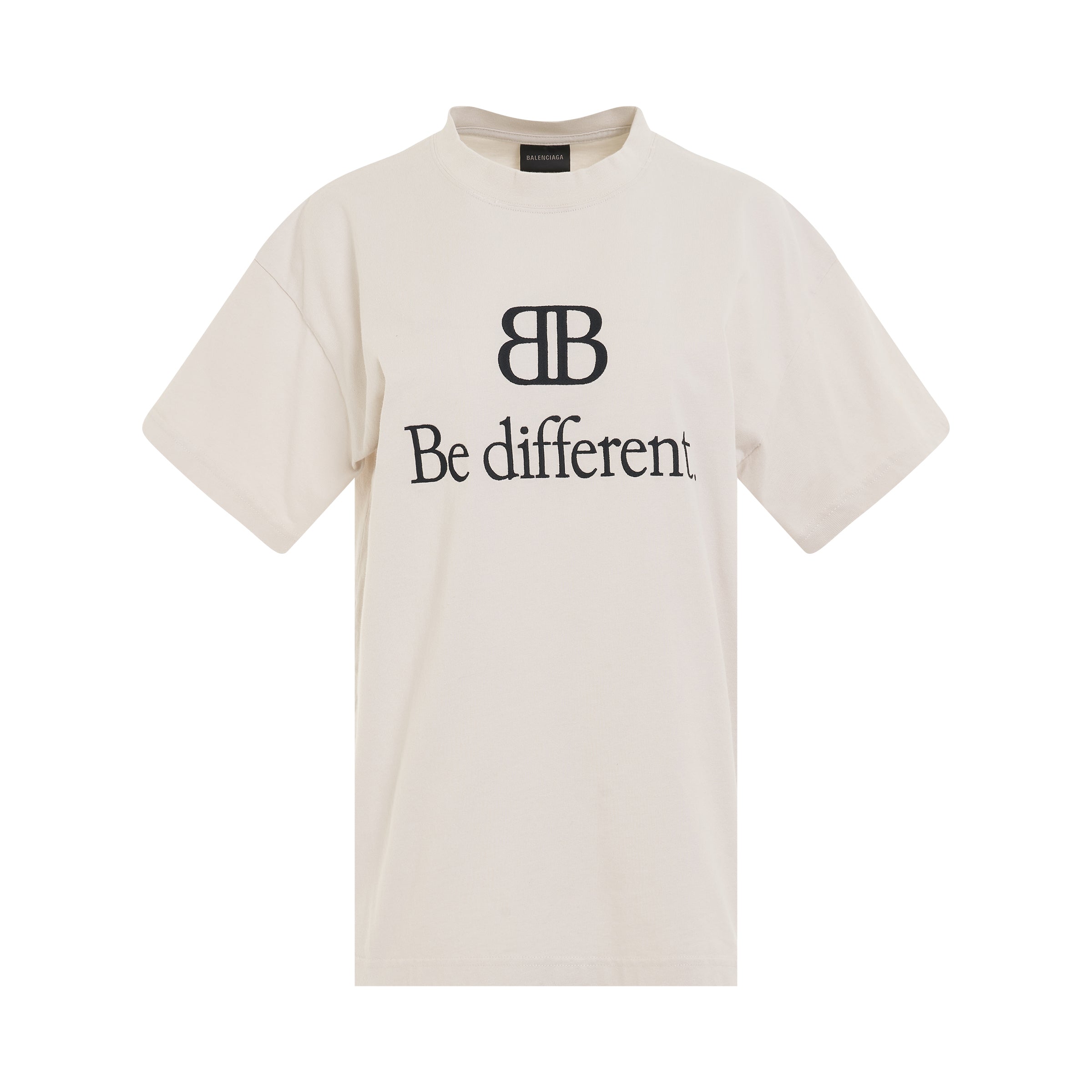 Be Different Vintage Jersey Medium Fit T-Shirt in Ecru/Black