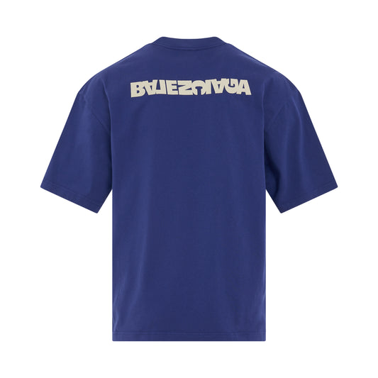 Logo Medium Fit T-Shirt in Indigo/Dirty White