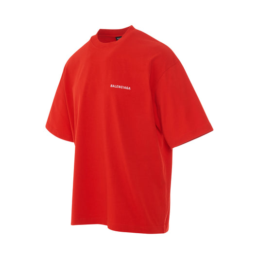 Logo Medium Fit T-Shirt in Bright Red/White