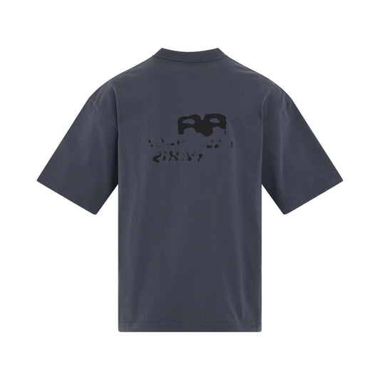 Logo Medium Fit logo T-shirt in Washed Blue/Black