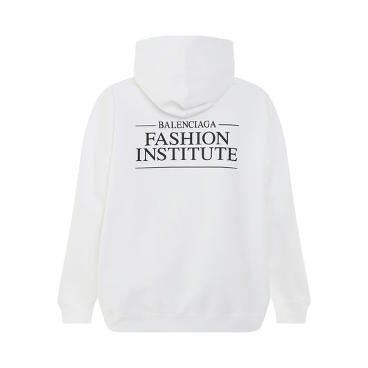 Fashion Institute Large Fit Hoodie in White/Black