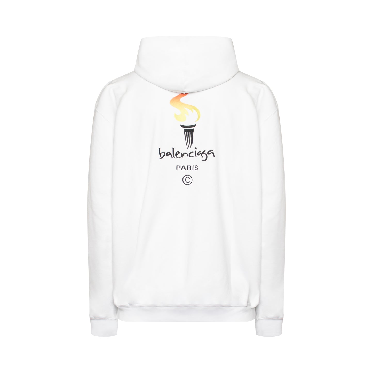 Flame Logo Hoodie in White