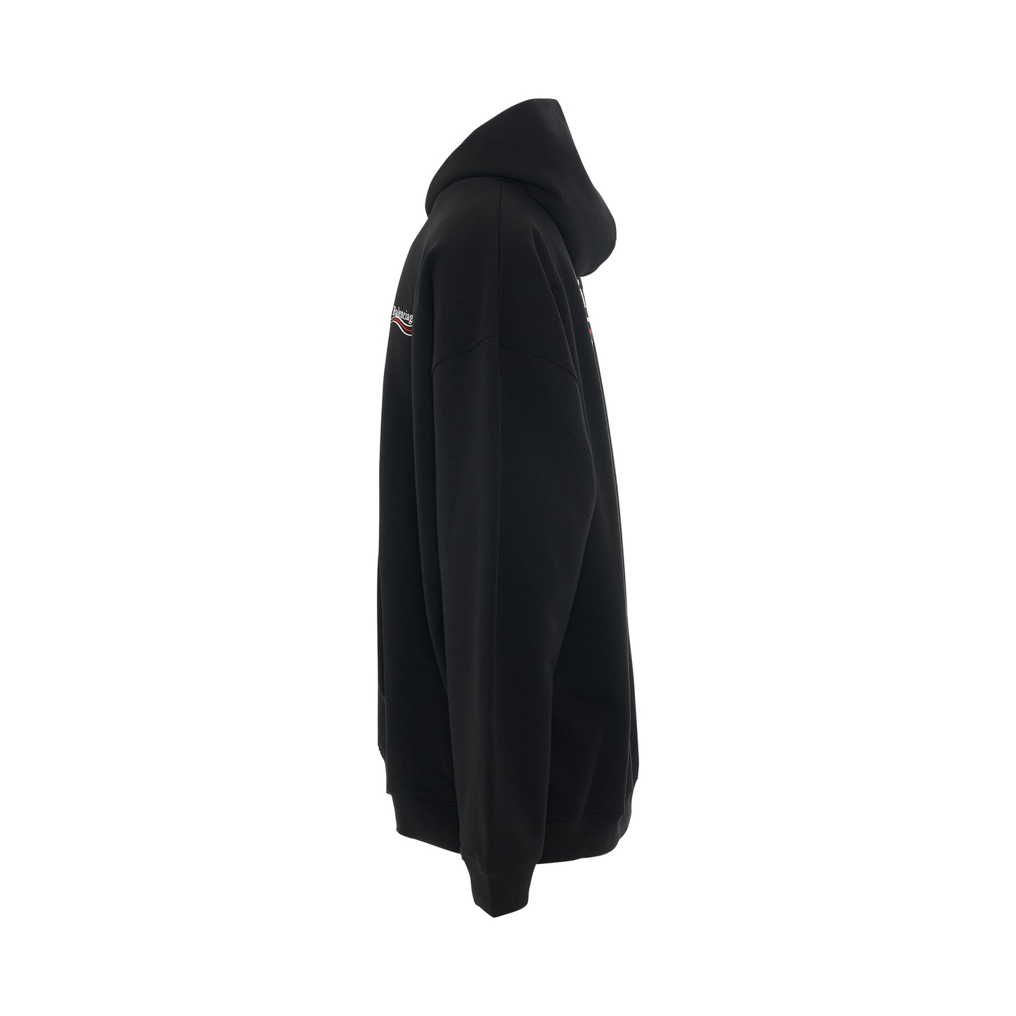 Embroidered Political Campaign Oversized Hoodie in Black