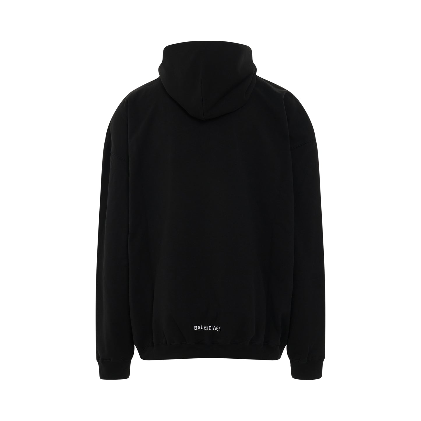 Logo Oversized Jersey Hoodie in Black/White