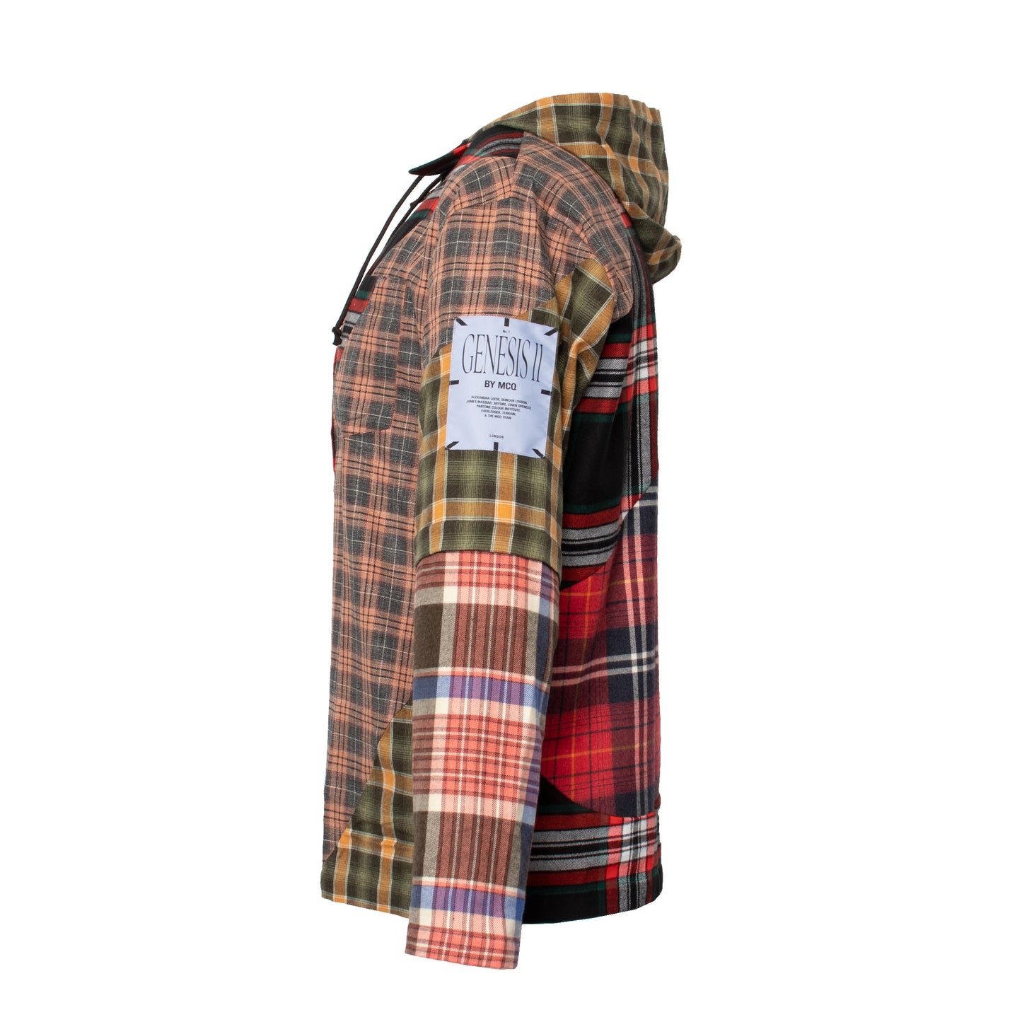 Multi Check Recyled Hoodie in Multicolor Check