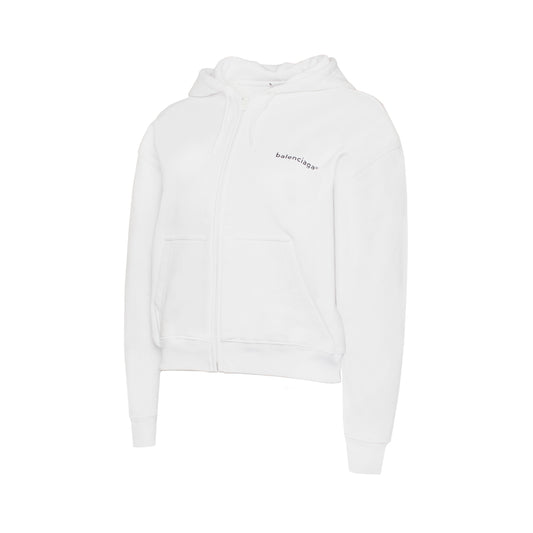 Copyright Logo Zip Hoodie in White