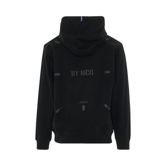 Logo Print Pull Over Hoodie in Black