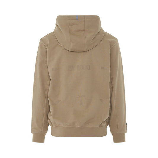 Logo Print Pull Over Hoodie in Wild Mushroom