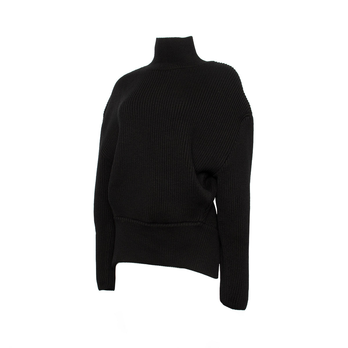 Upside Down Turtleneck Sweater in Black