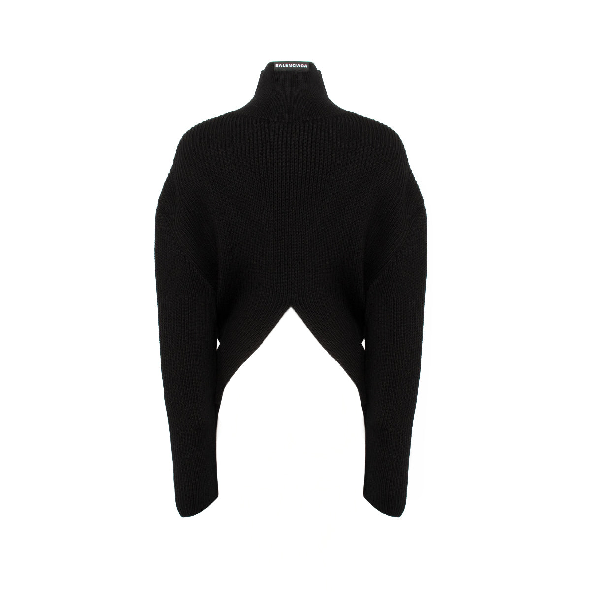 Upside Down Turtleneck Sweater in Black