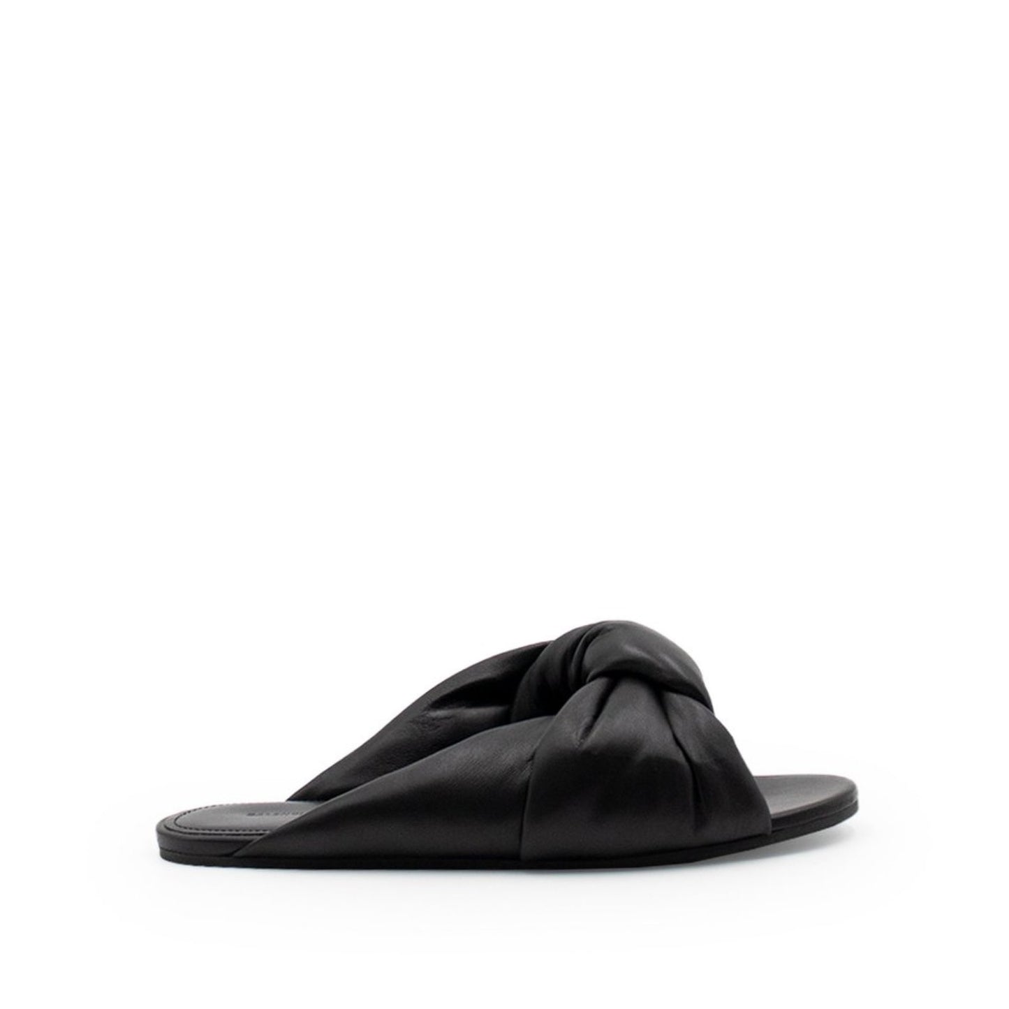 Drapy Flat Sandal in Black