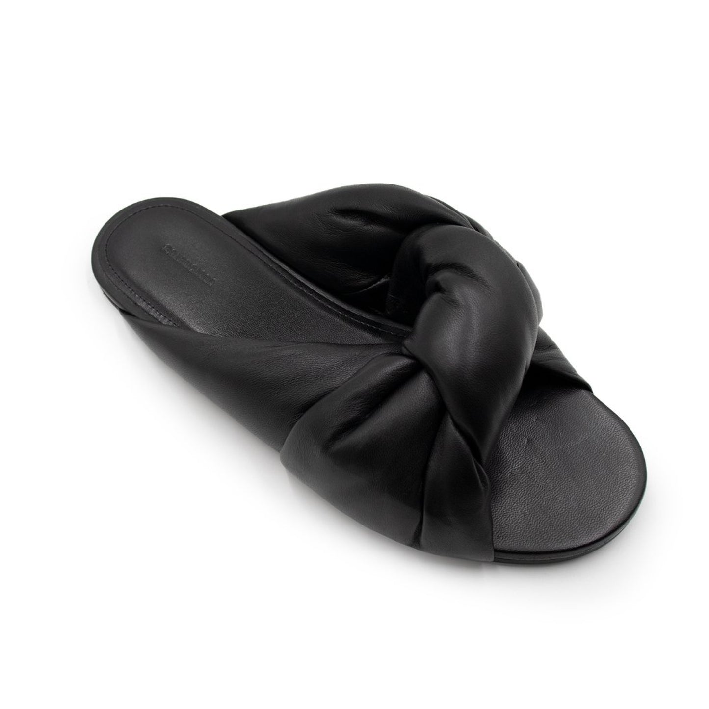 Drapy Flat Sandal in Black