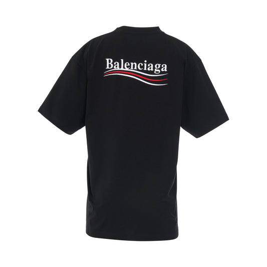 Political Campaign Oversized T-Shirt in Black