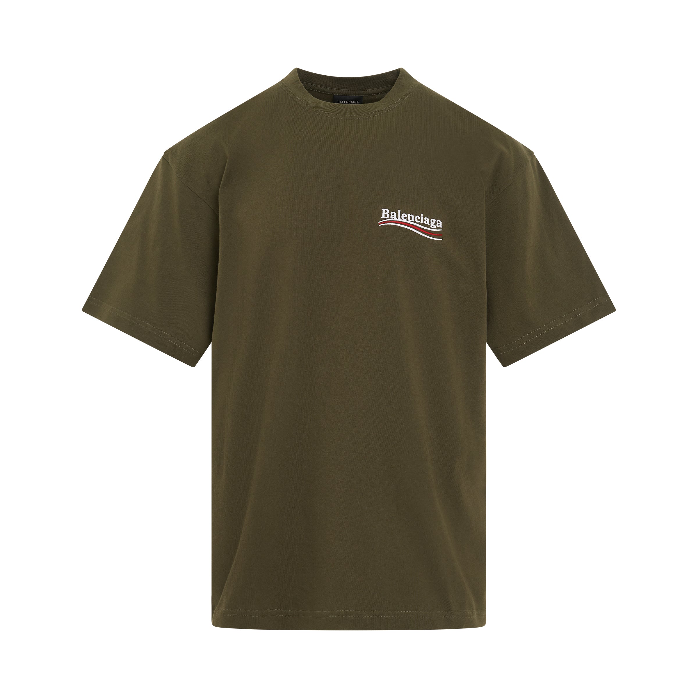 Political Campaign T-Shirt Large Fit in Khaki/White