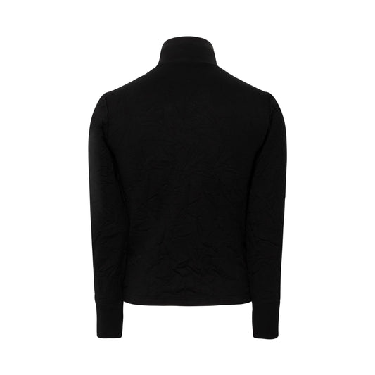 Wrinkled Turtleneck Sweater in Black