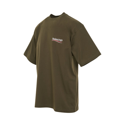 Political Campaign T-Shirt in Khaki/White/Red